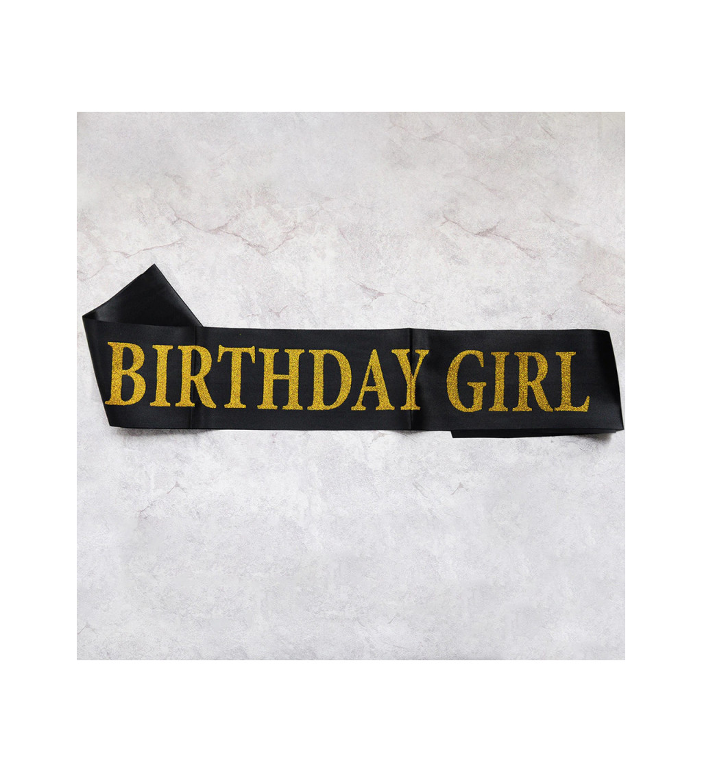Šerpa, černá - nápis Birthday Girl