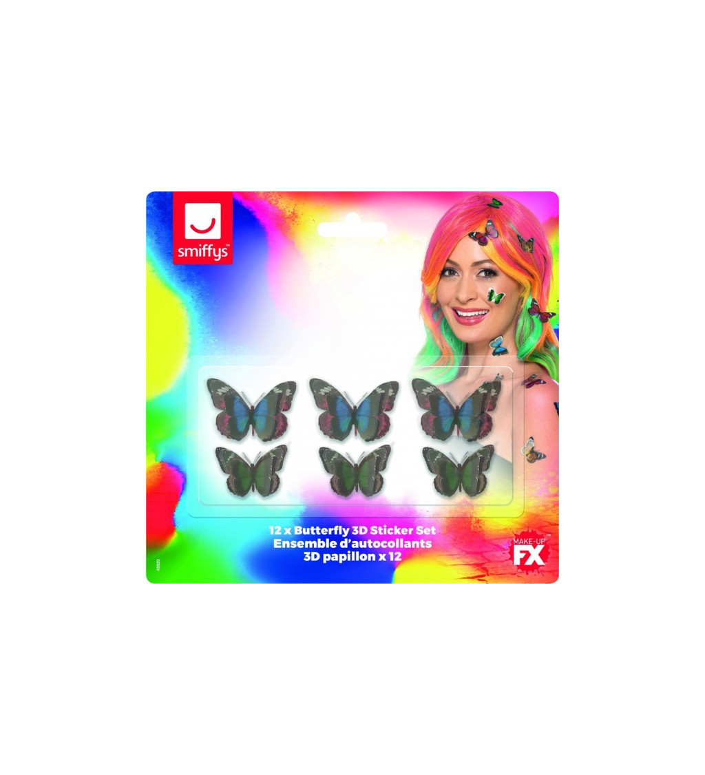 3D nálepky Motýlci