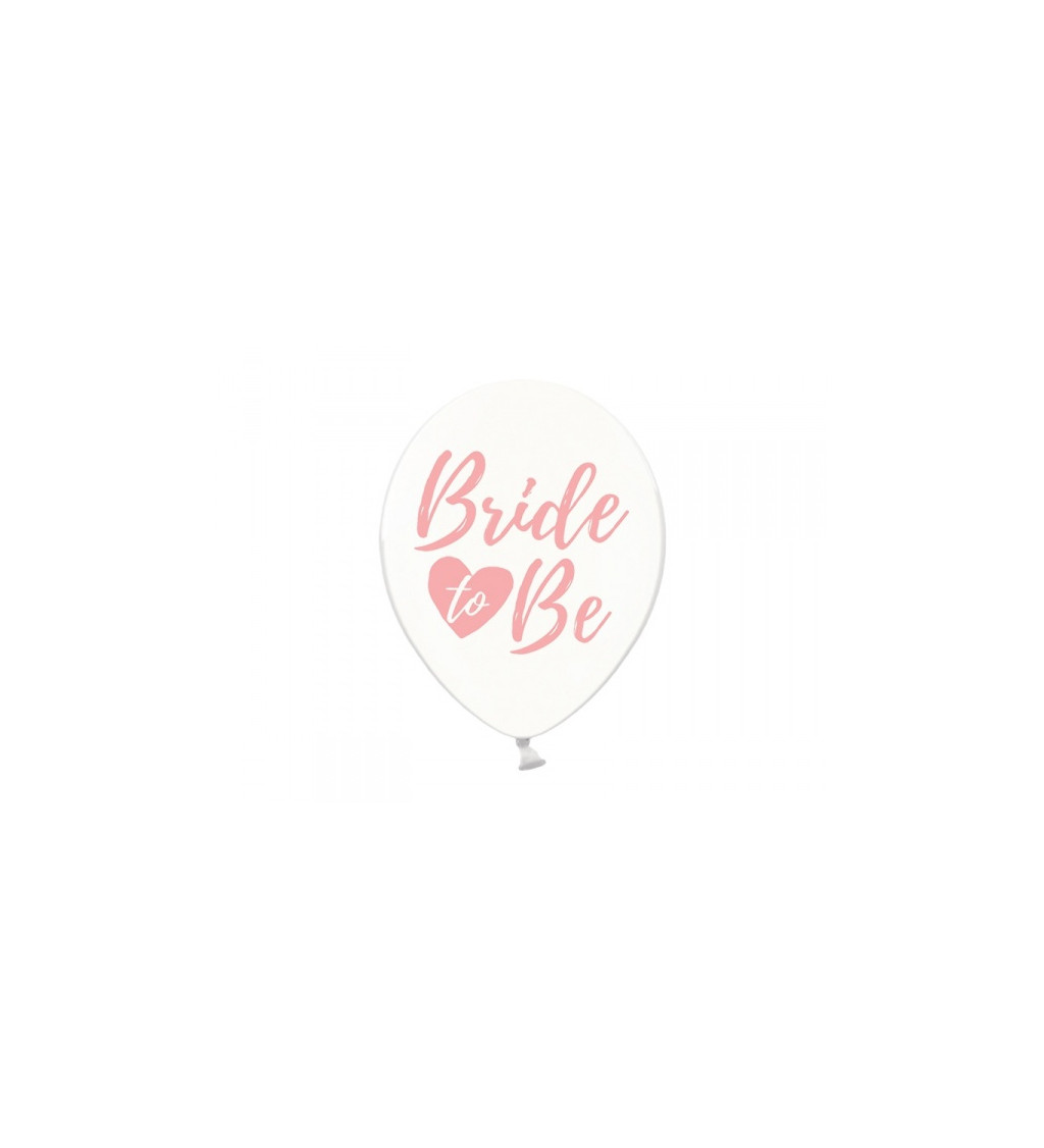 Průhledný balónek s růžovým nápisem Bride to Be