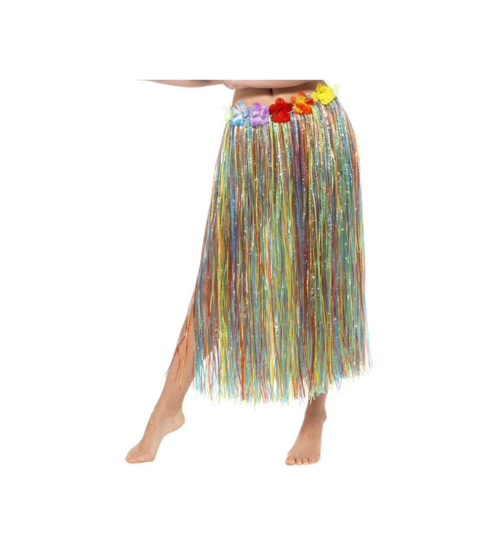 Duhová havajská Hula Hula sukně