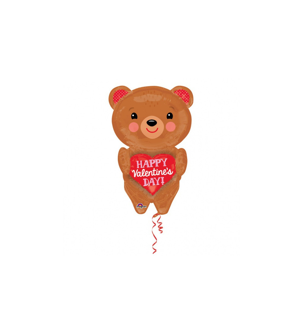 Fóliový balónek Valentýnský medvěd