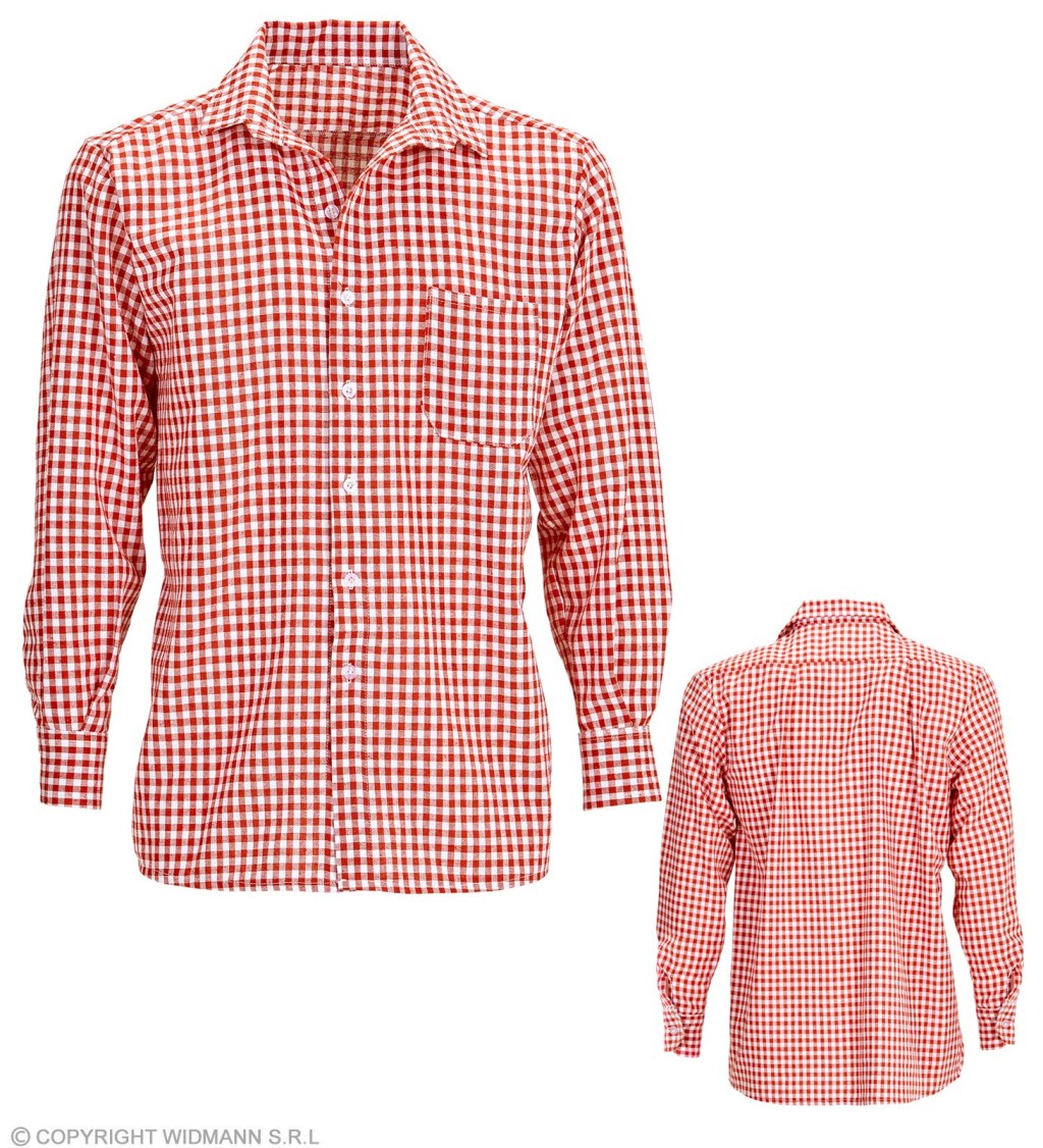 Bavorská košile červeno-bílá kostkovaná