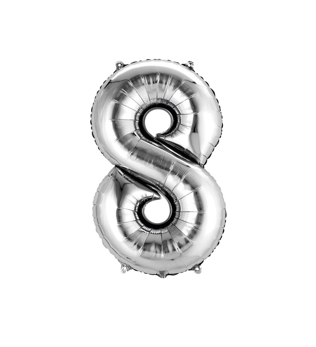 Stříbrná osmička fóliový balónek