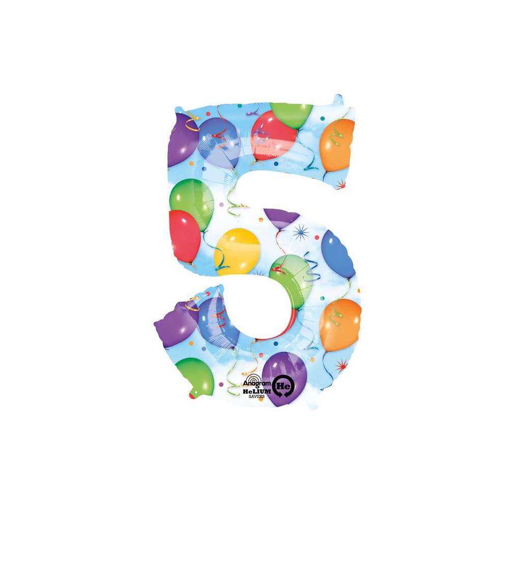 Narozeninový balónek - fóliový "5"