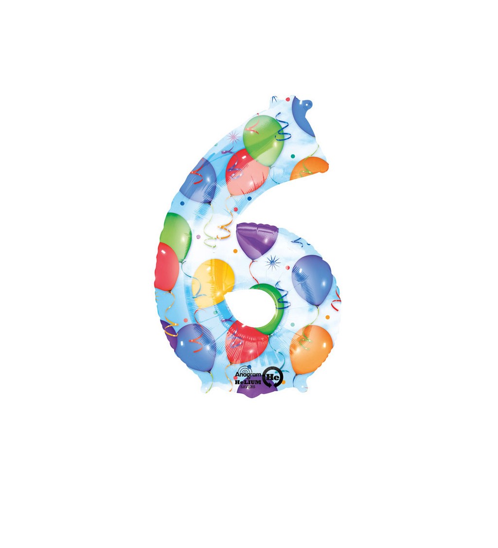 Narozeninový balónek - fóliový "6"