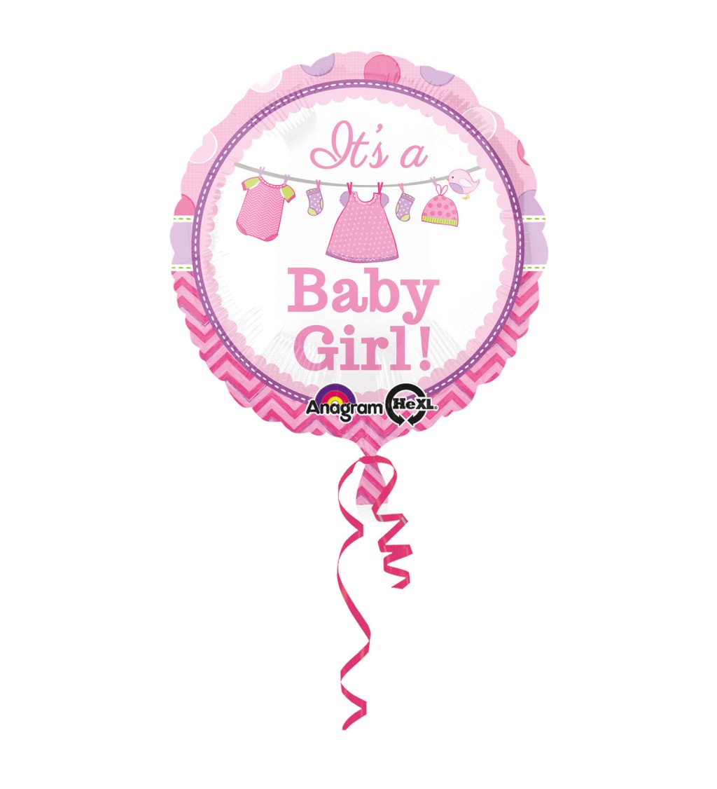 Baby girl fóliový kulatý balónek