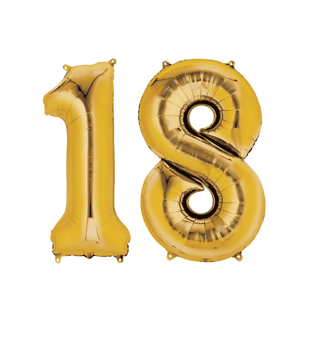 Fóliový balónek " 18 " zlatý sada