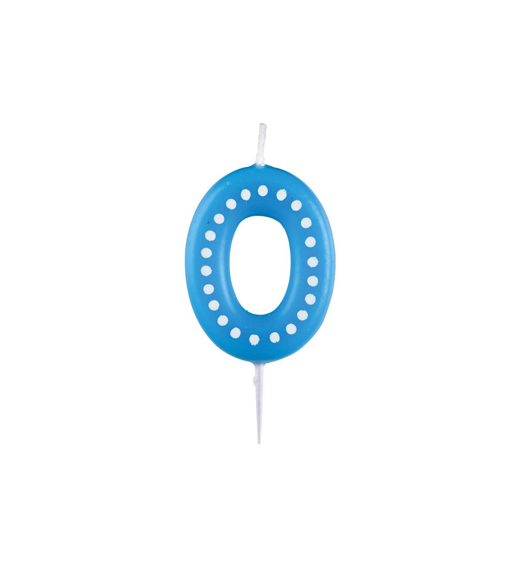 Svíčka 0 s puntíky (modrá)