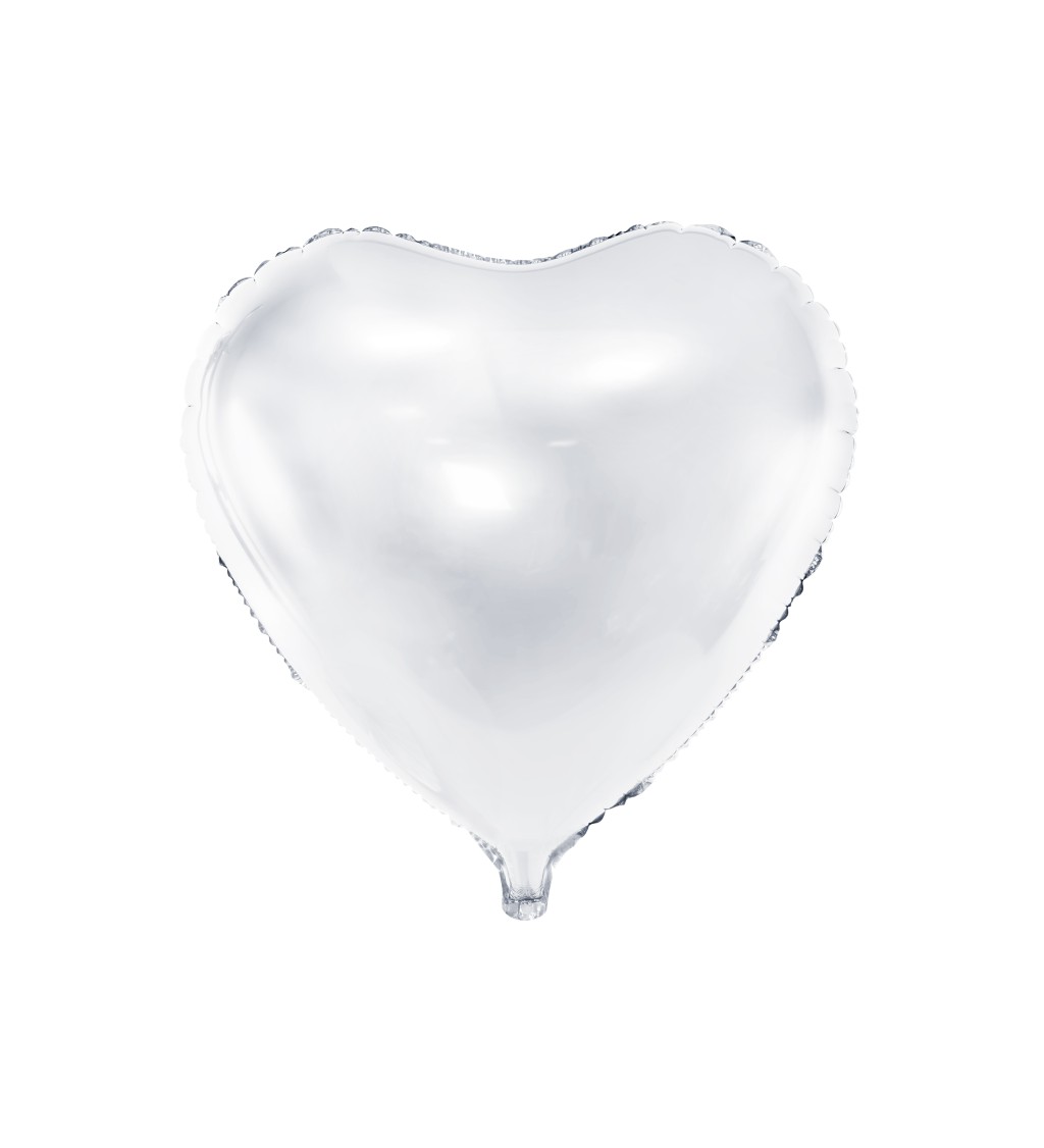 Fóliový balónek Bílé srdce