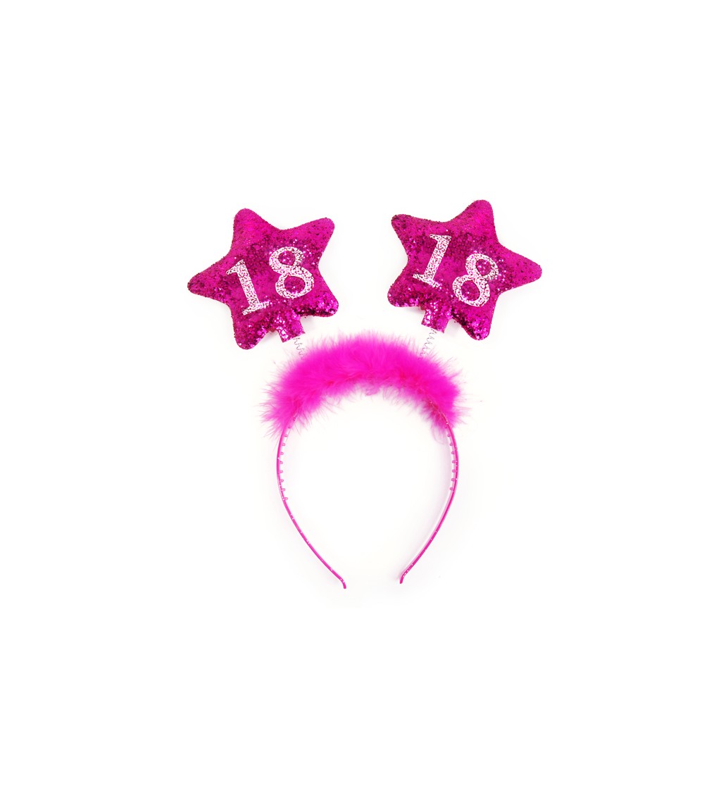 Růžová narozeninová čelenka 18