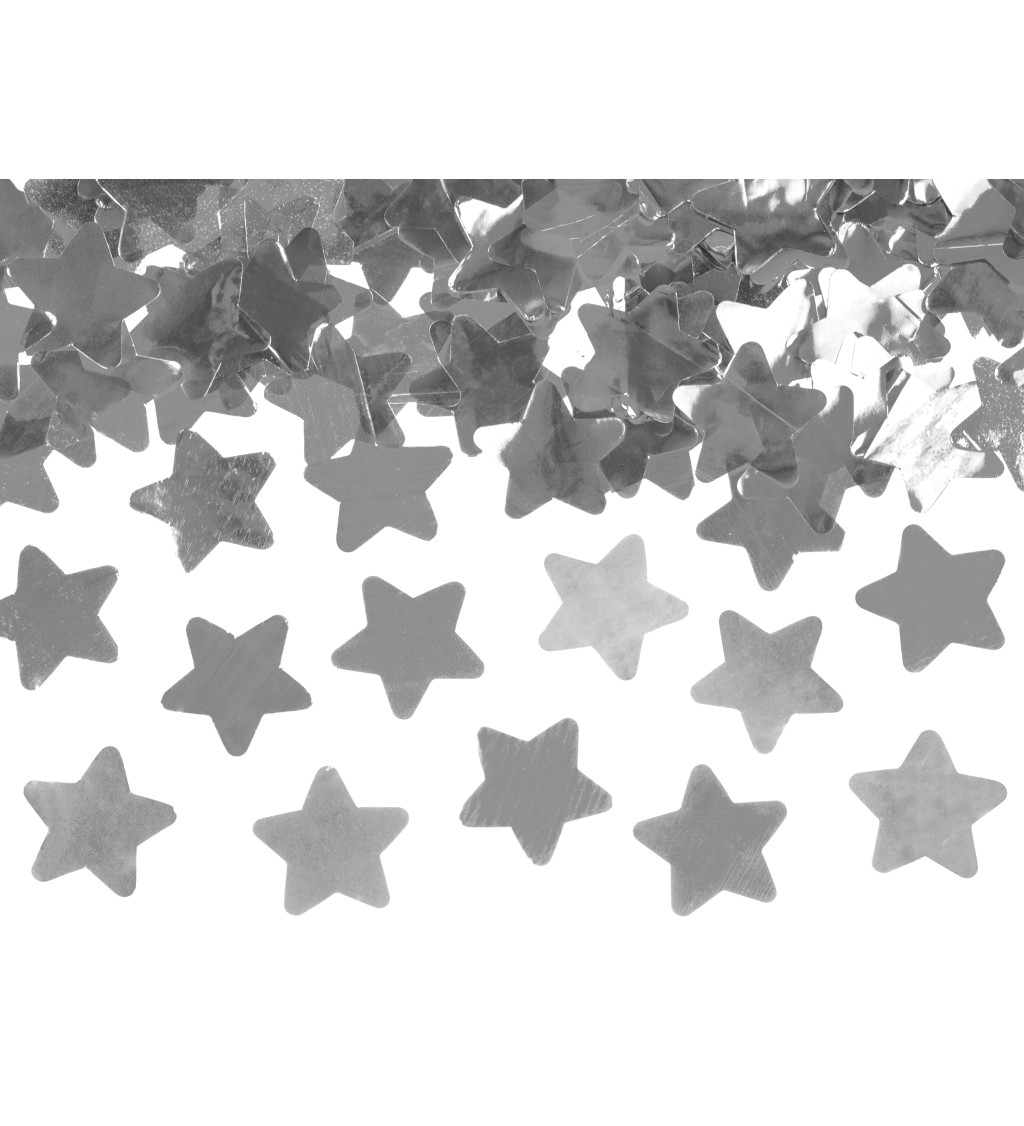 Bouchací konfety stříbrné hvězdičky