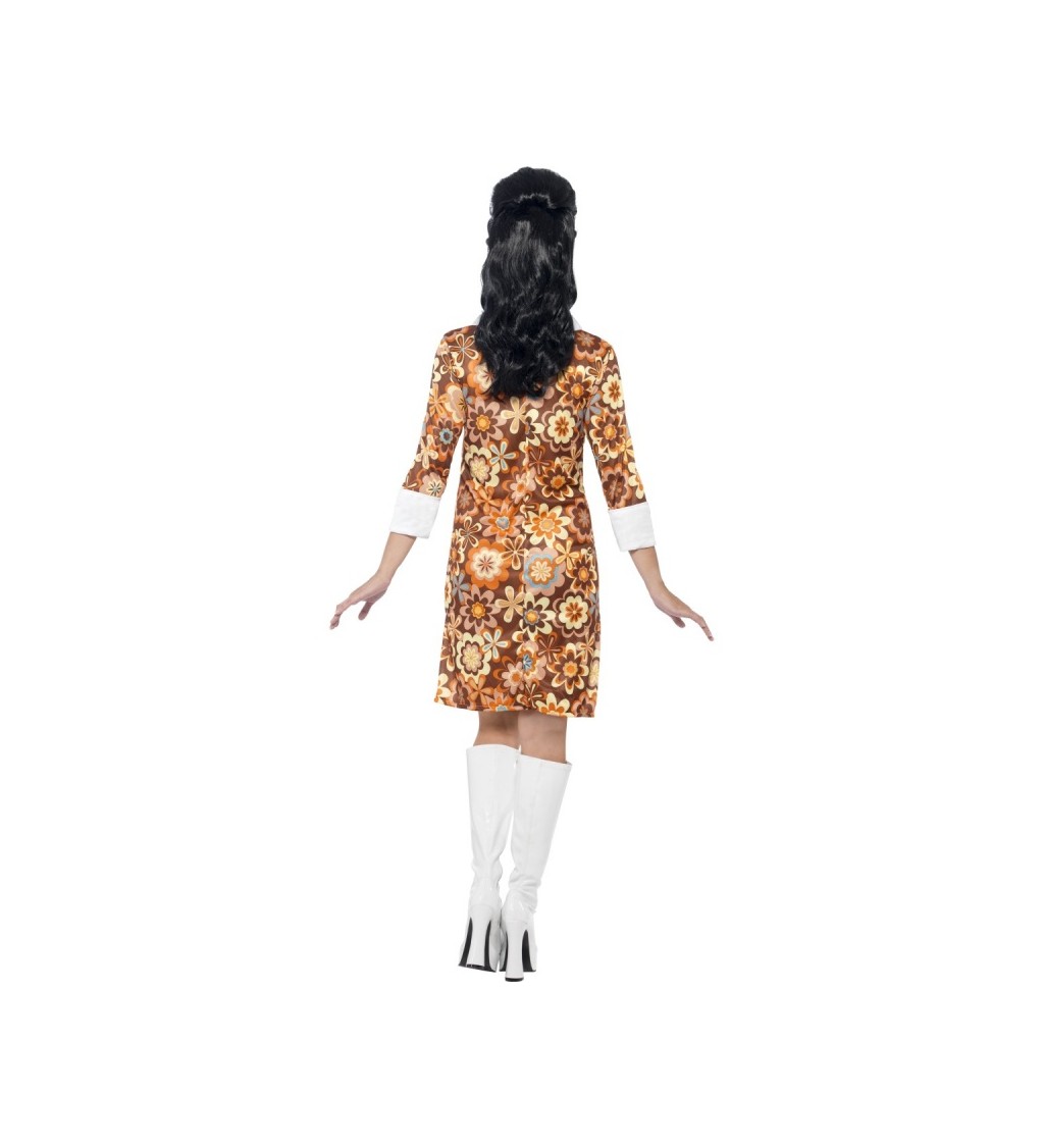 Dámský kostým - Hippie květinové mini šaty