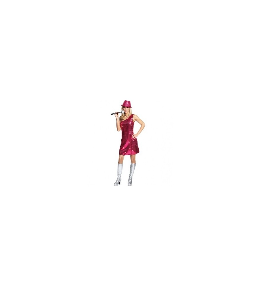 Flitrovaný elegantní klobouk - růžový