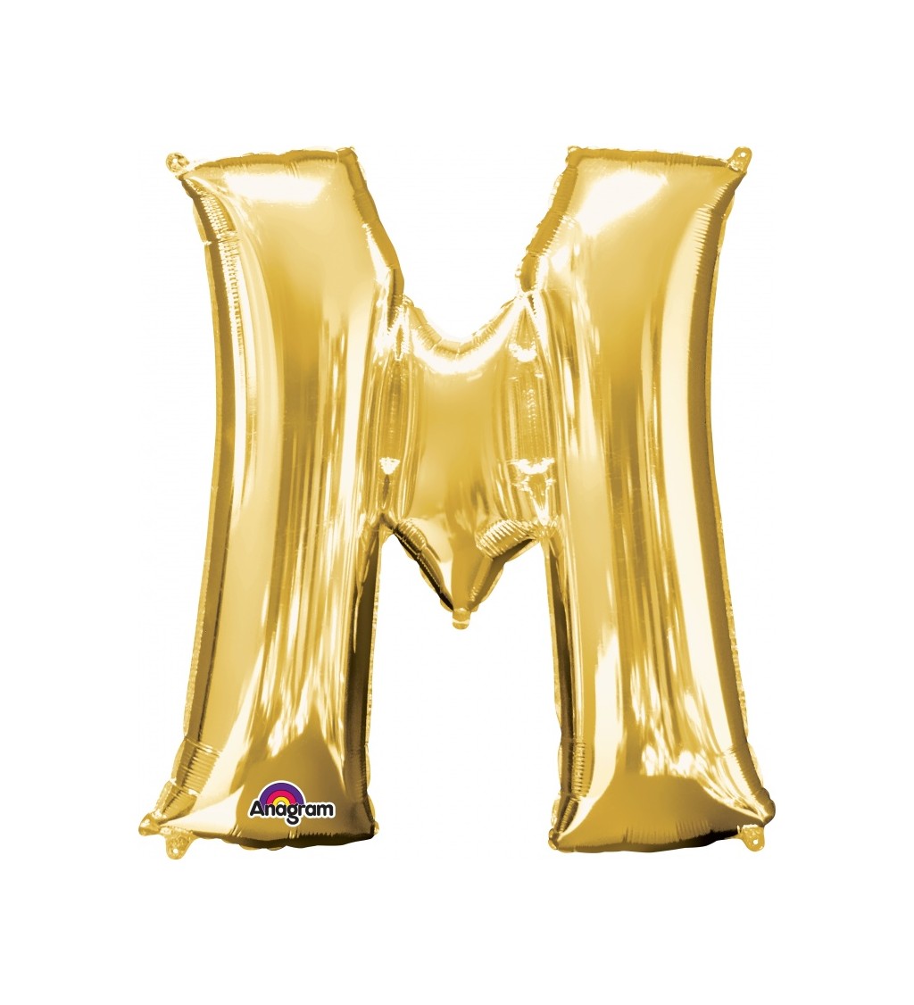 Zlatý fóliový balónek "M"