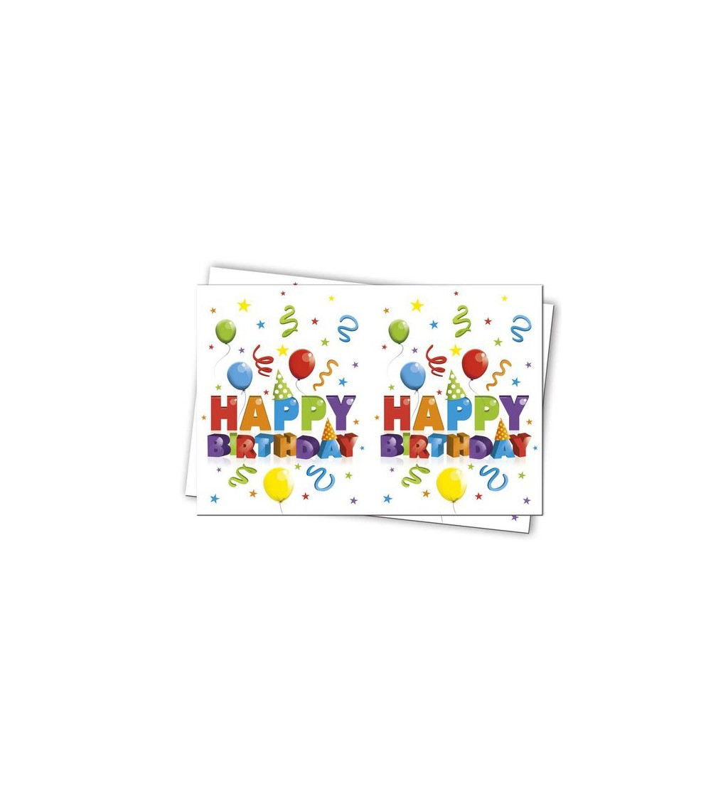 Ubrus Happy Birthday s balónky