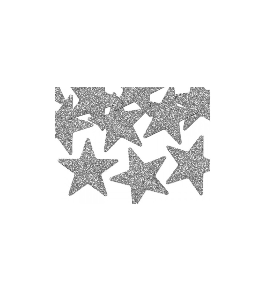 Glitrové stříbrné hvězdy