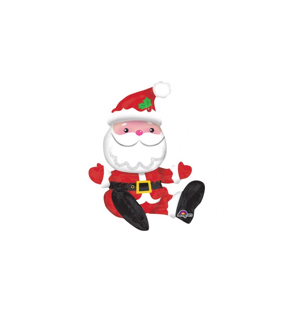 Vánoční fóliový balónek sedící Santa