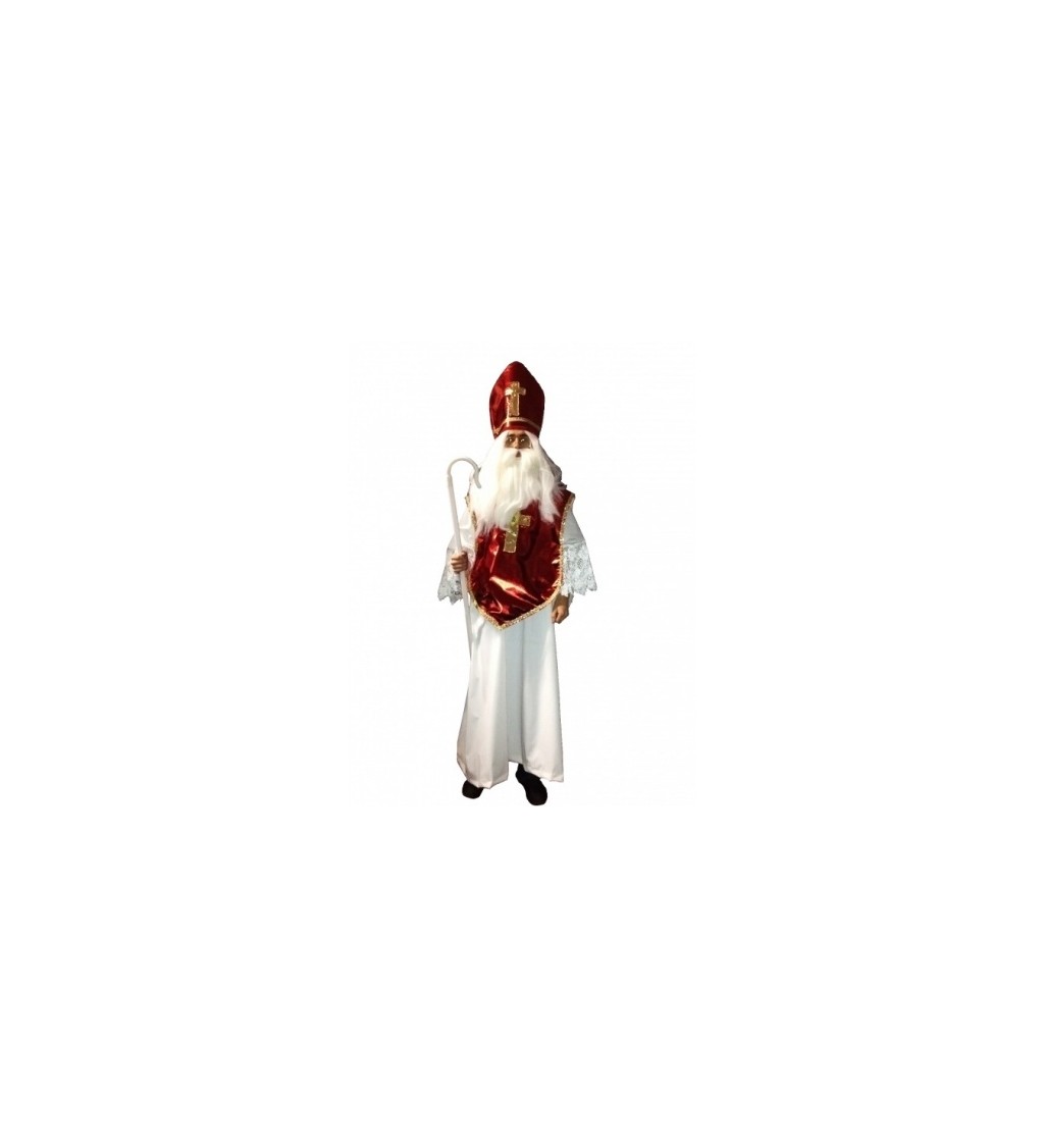 Kostým Unisex - Mikuláš bílo-červený