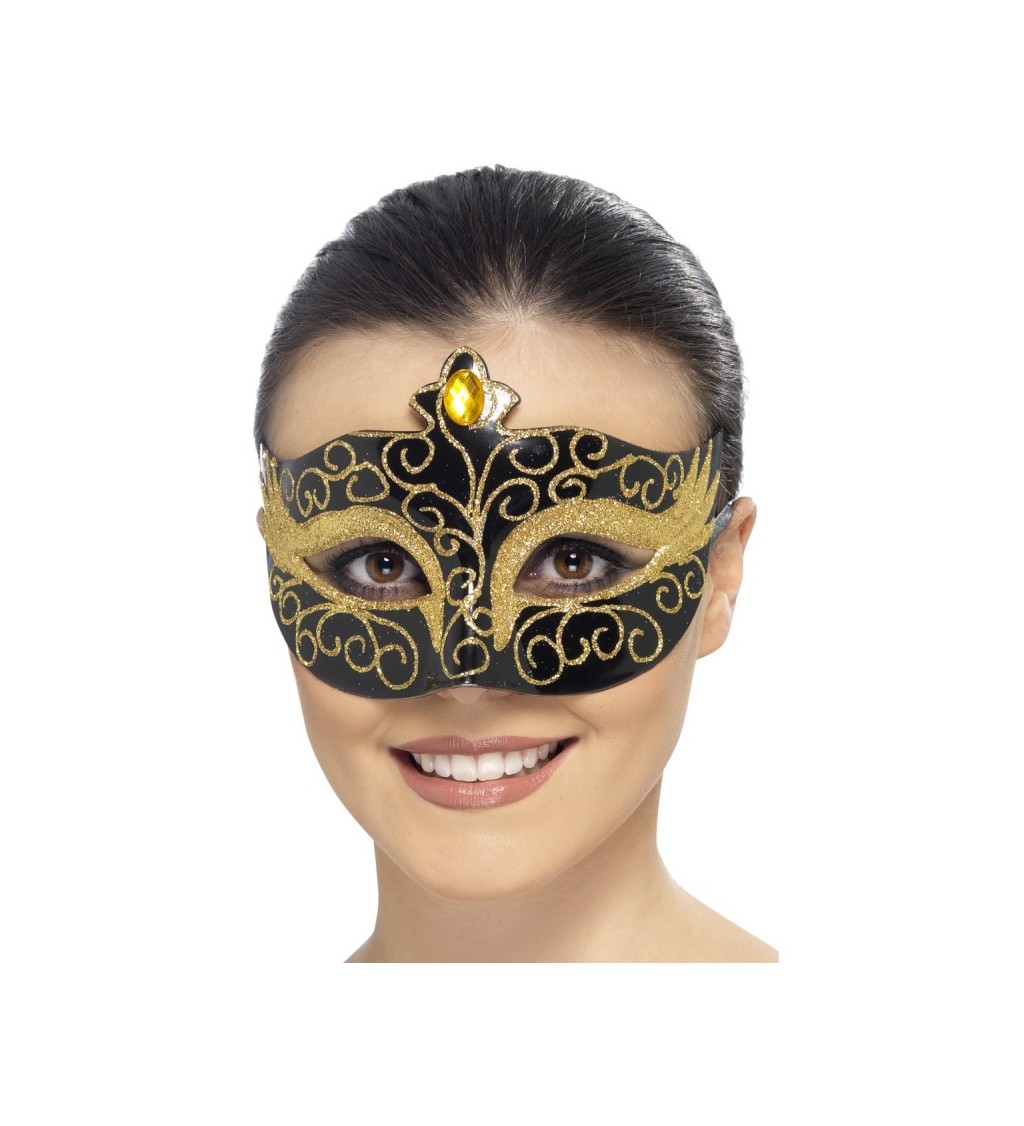 Benátská maska Labutí princezna - zlatá