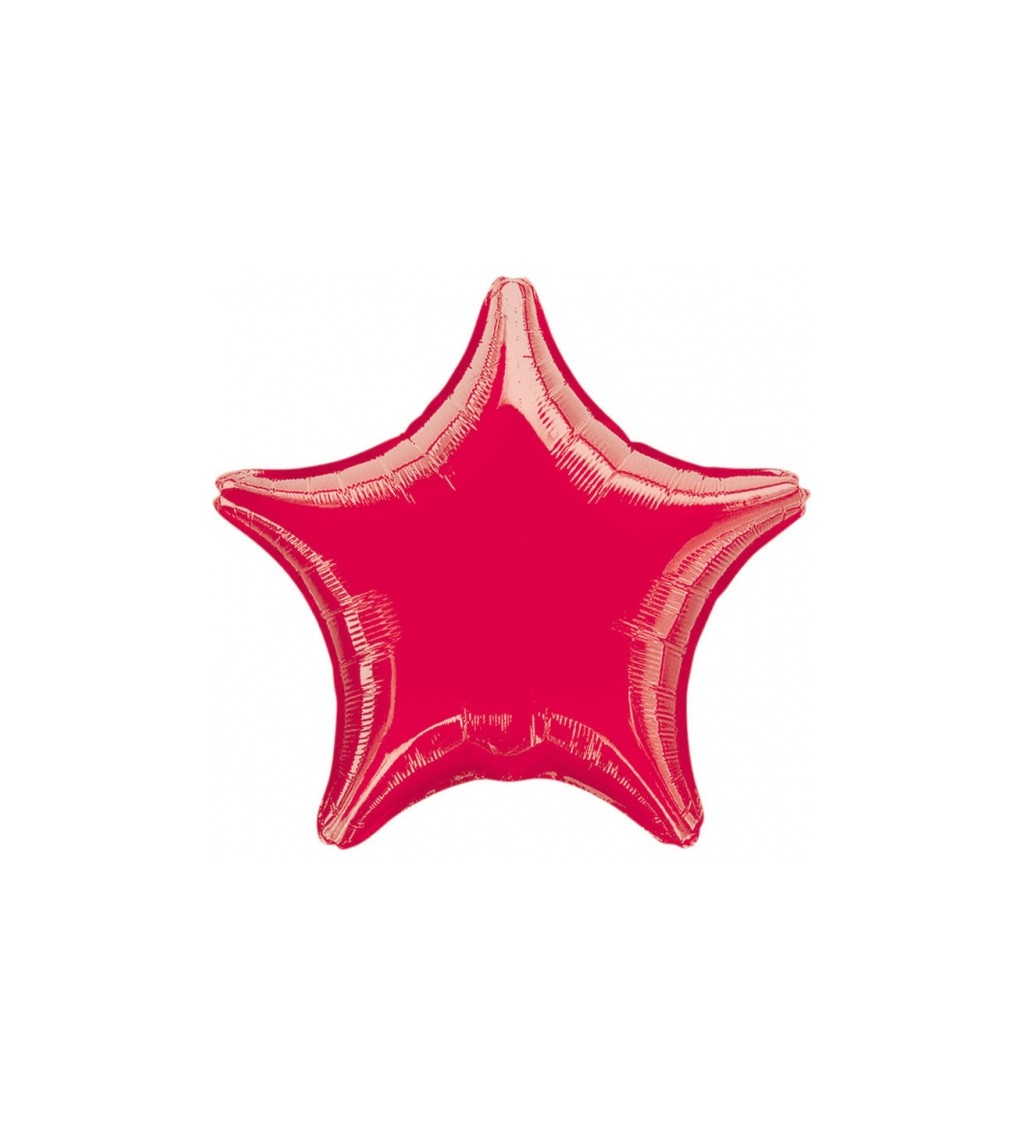 Vánoční červená hvězda fóliový balónek