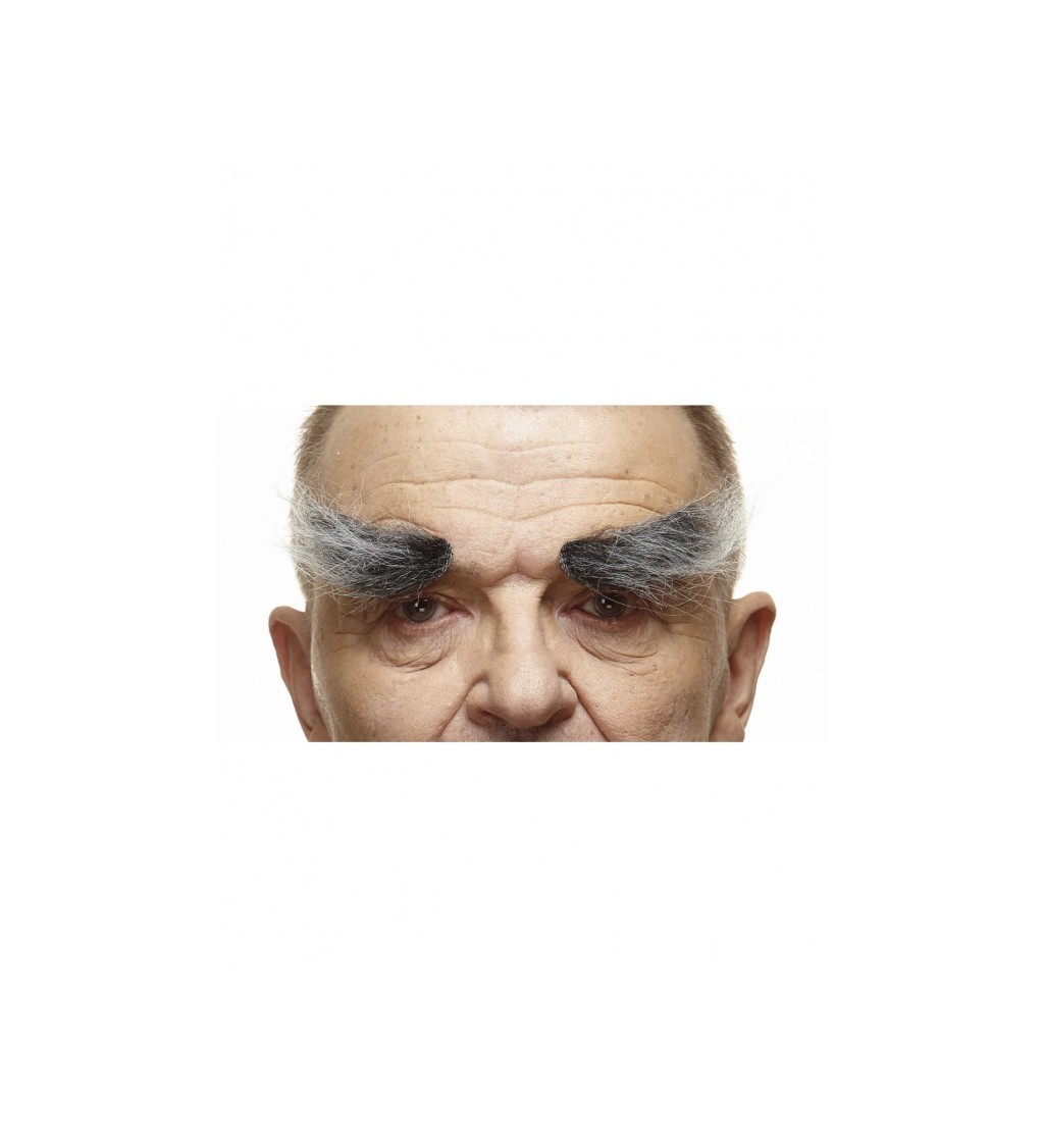 Šedo - černé nalepovací obočí