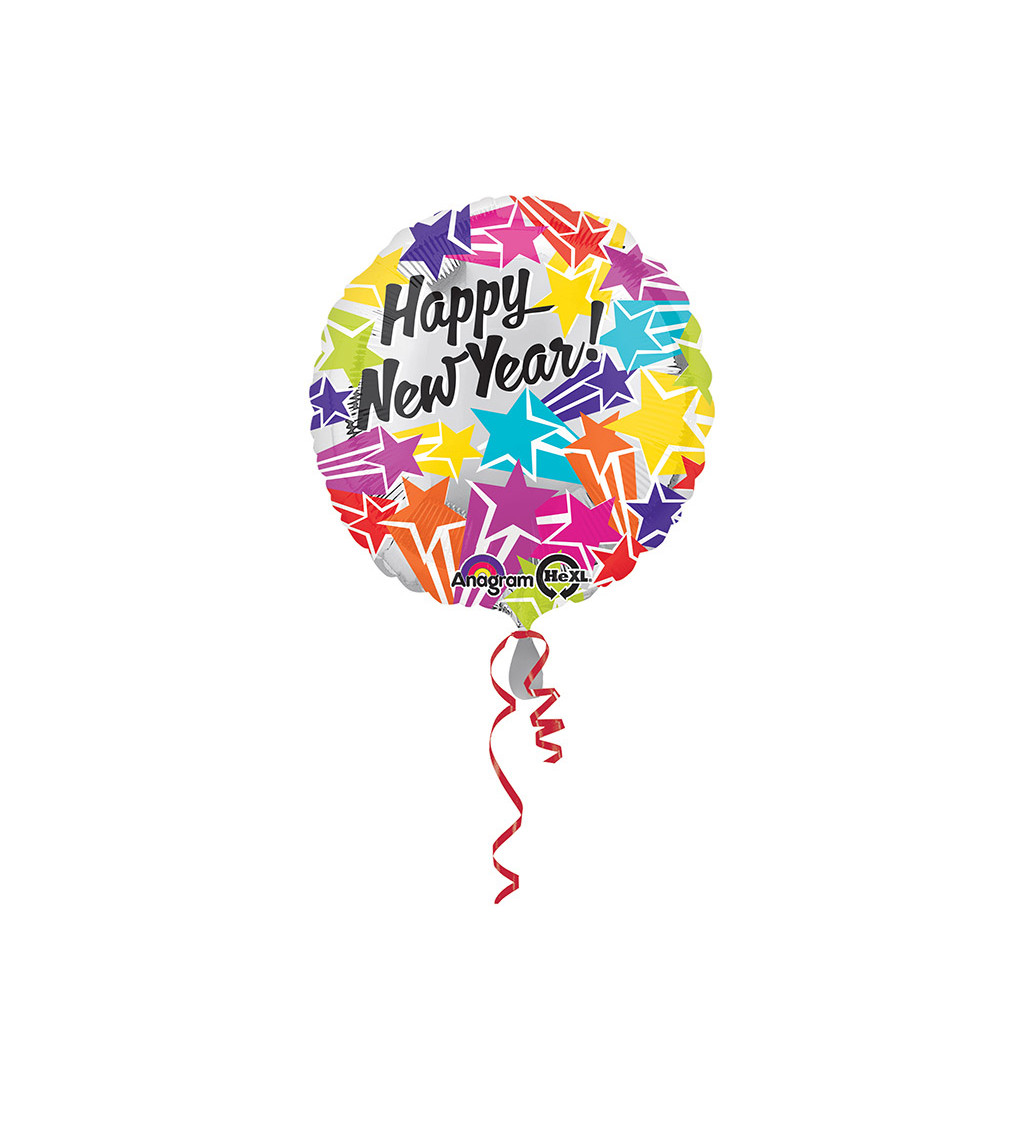 Barevný fóliový balónek Happy New Year