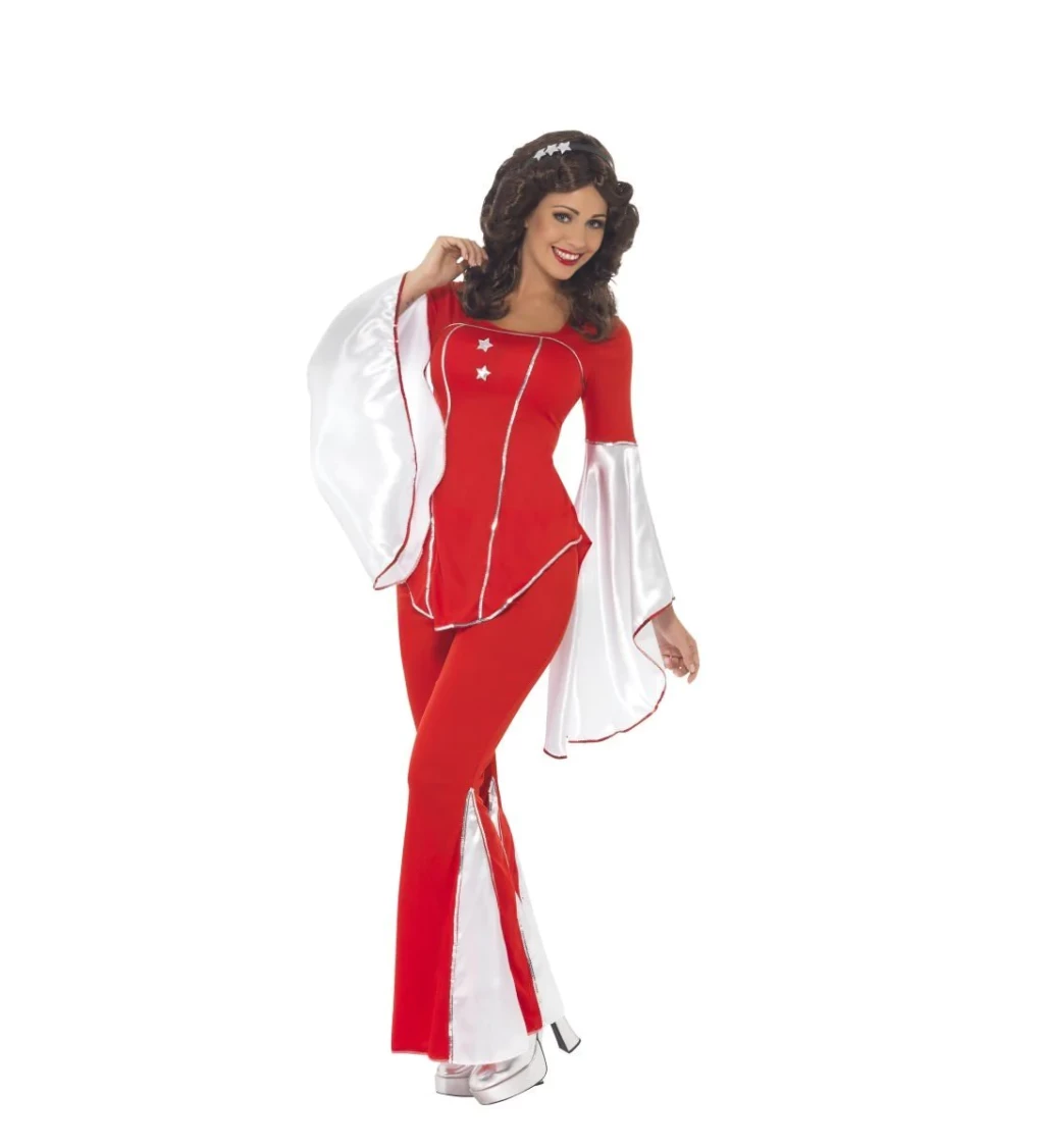 Dámský kostým ABBA červeno-bílý