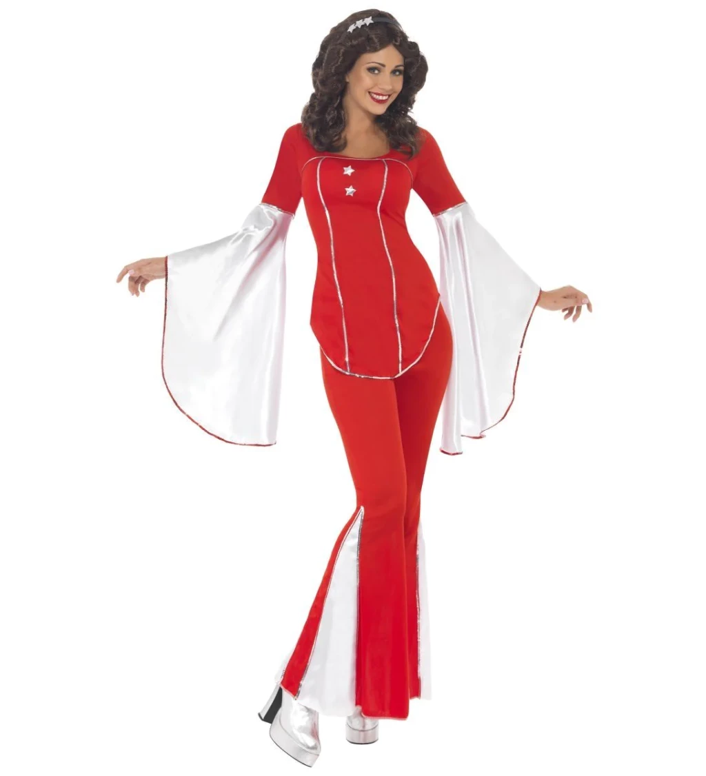Dámský kostým ABBA červeno-bílý