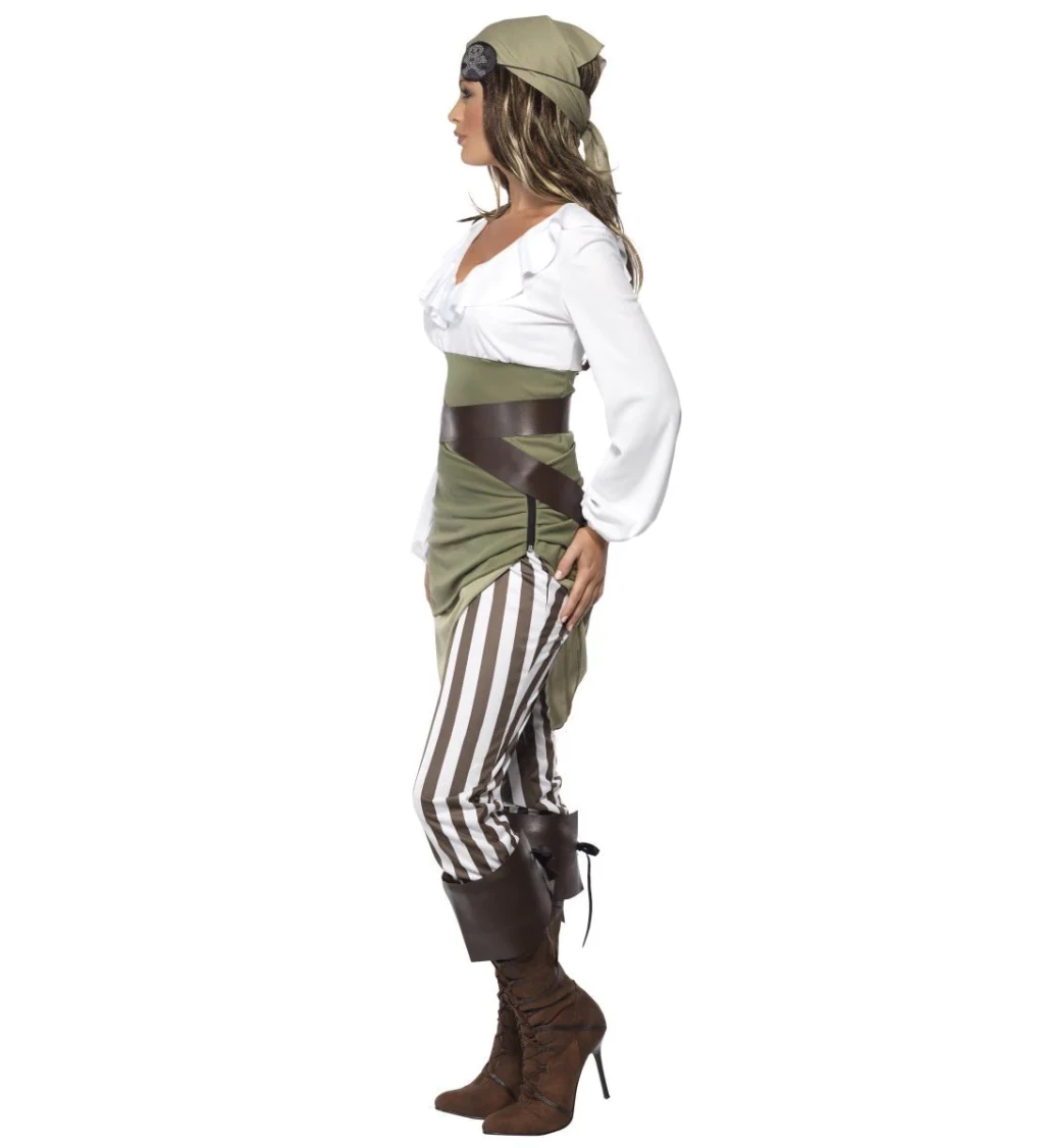 Dámský kostým - Pirátka v pruhovaných legínách