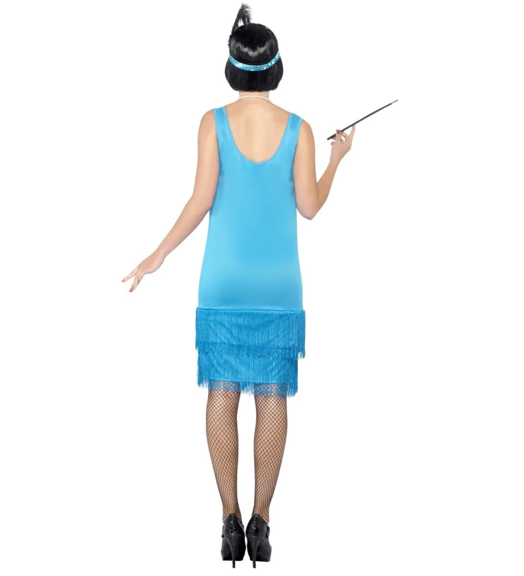 Dámský kostým - Prohibice modré třpytivé šaty