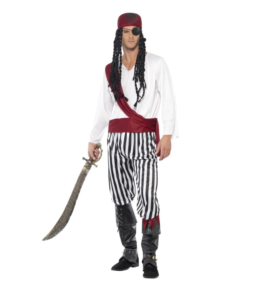 Pánský kostým - Pirát pruhovaný