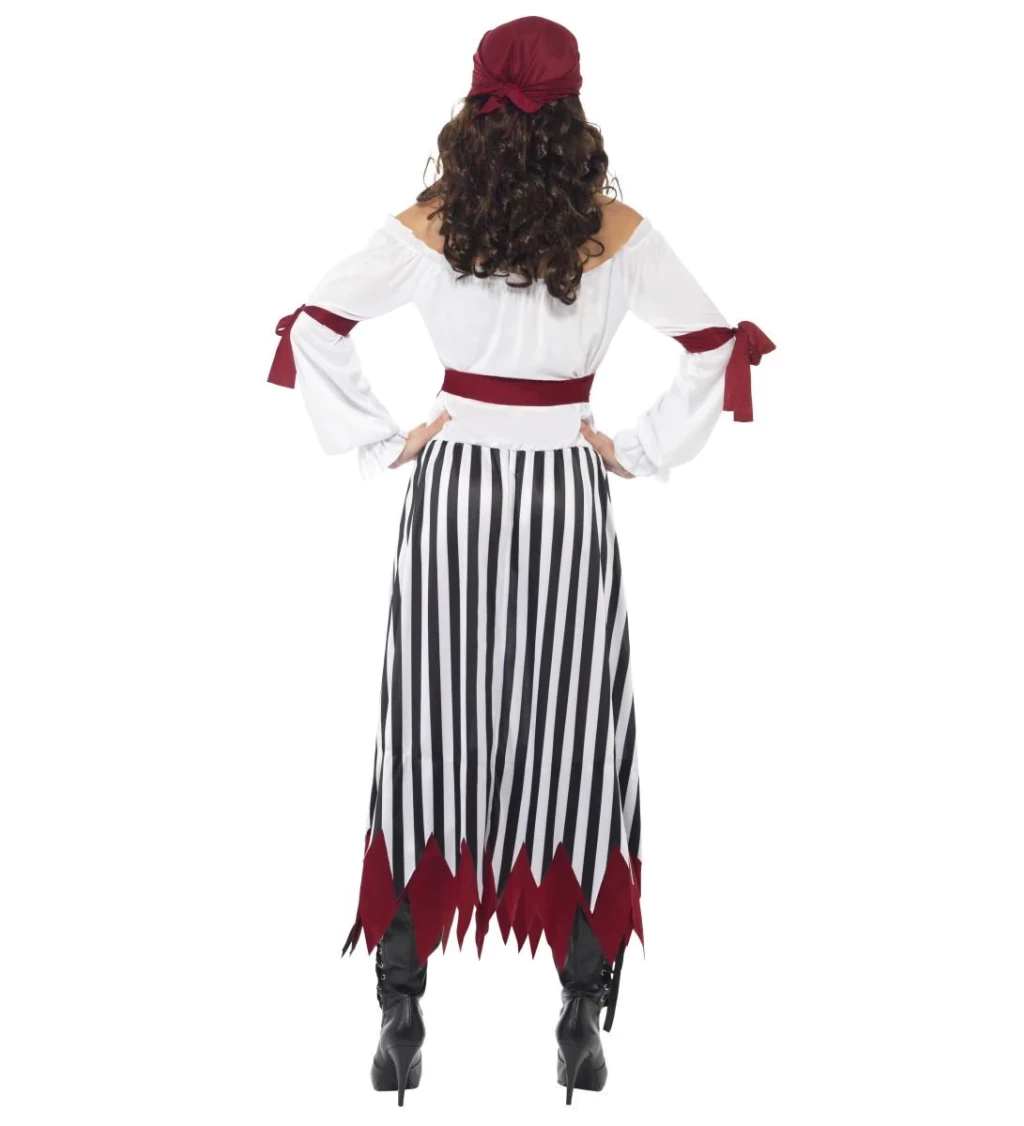 Dámský kostým - Pirátka pruhované šaty