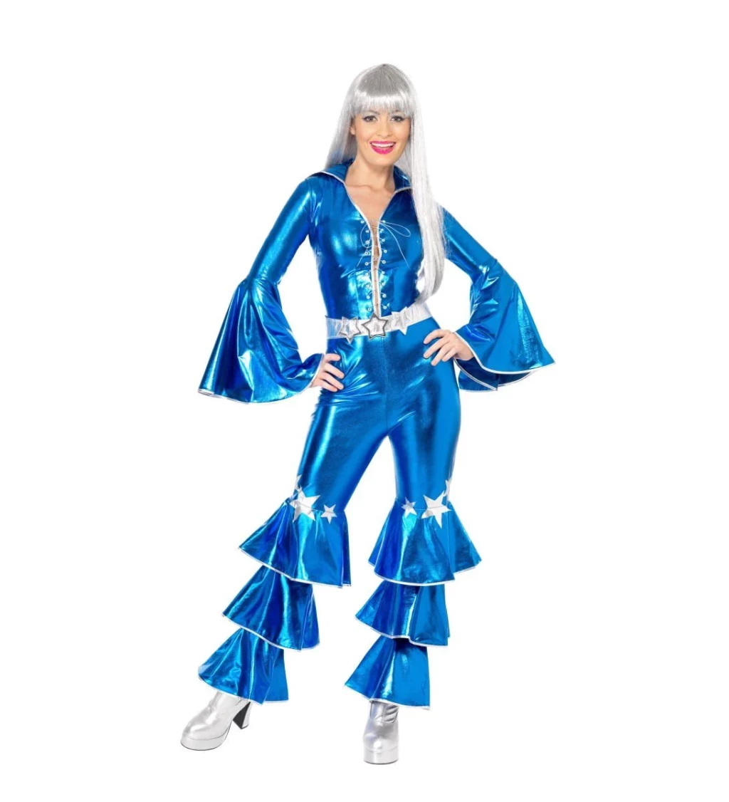 Dámský kostým - 70. léta modrý disco
