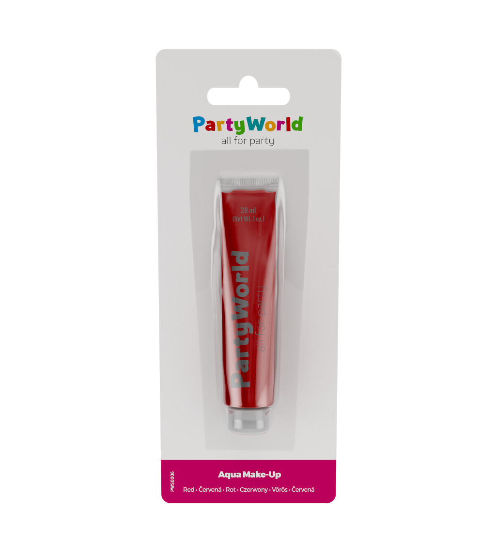 Červený make-up v tubě