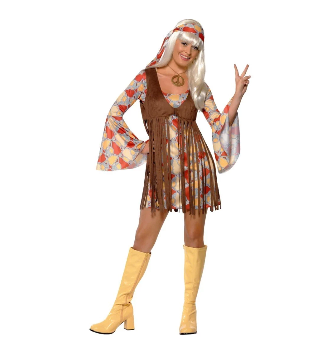 Dámský kostým - Hippie hnědá vestička I