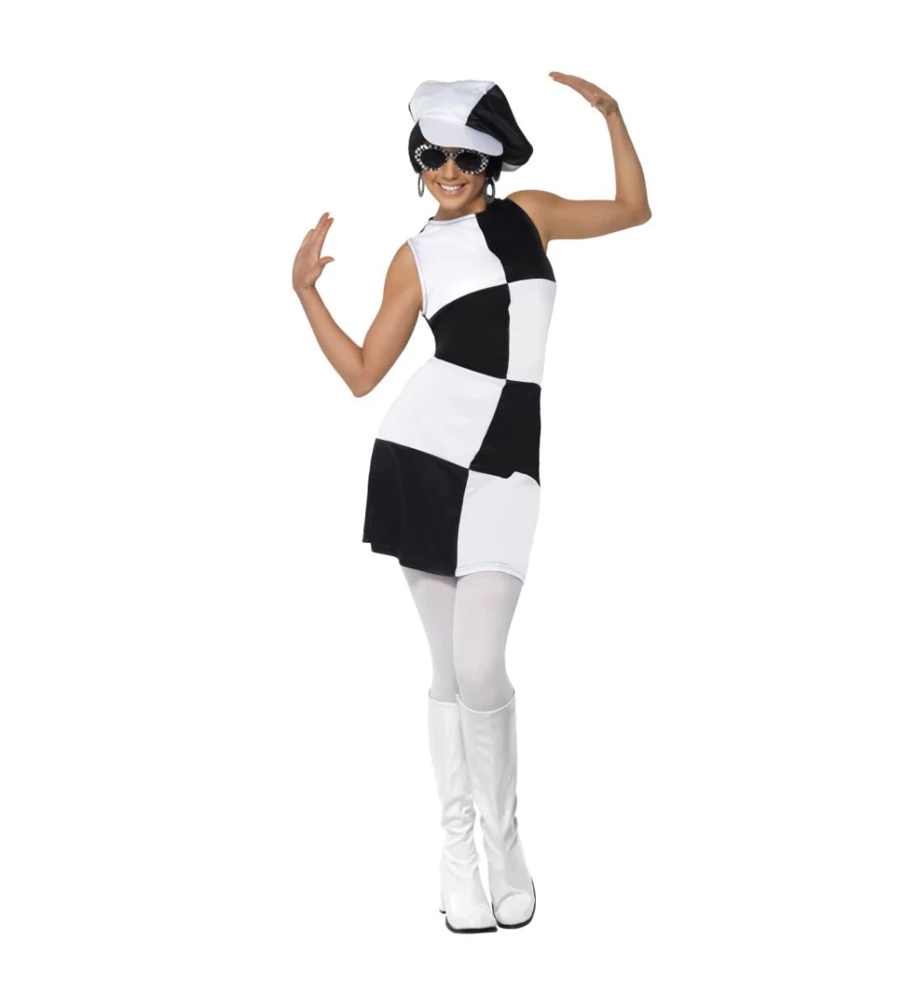 Dámský kostým - 60. léta, černo-bílý