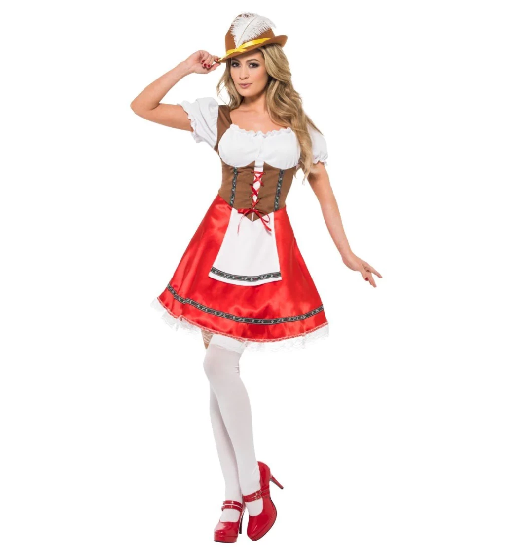 Dámský kostým - Oktoberfest červený