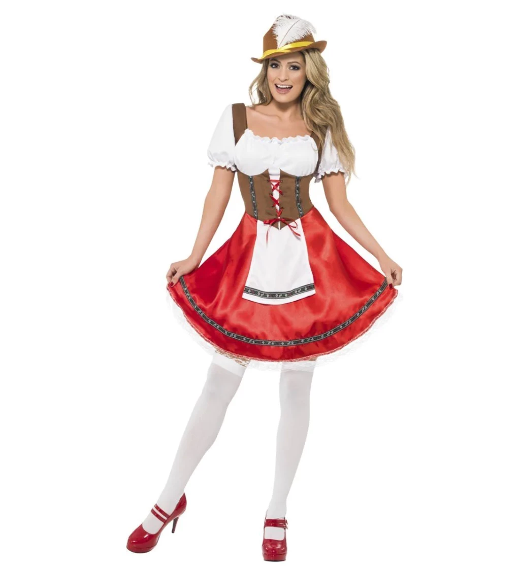 Dámský kostým - Oktoberfest červený