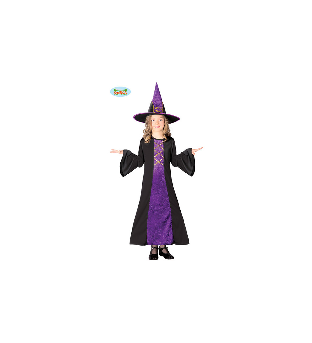 Dětský kostým - Fialová čarodějka
