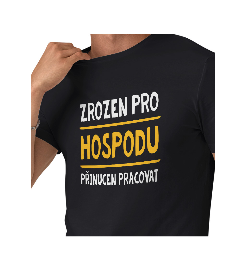 Pánské triko černé - Zrozen pro hospodu