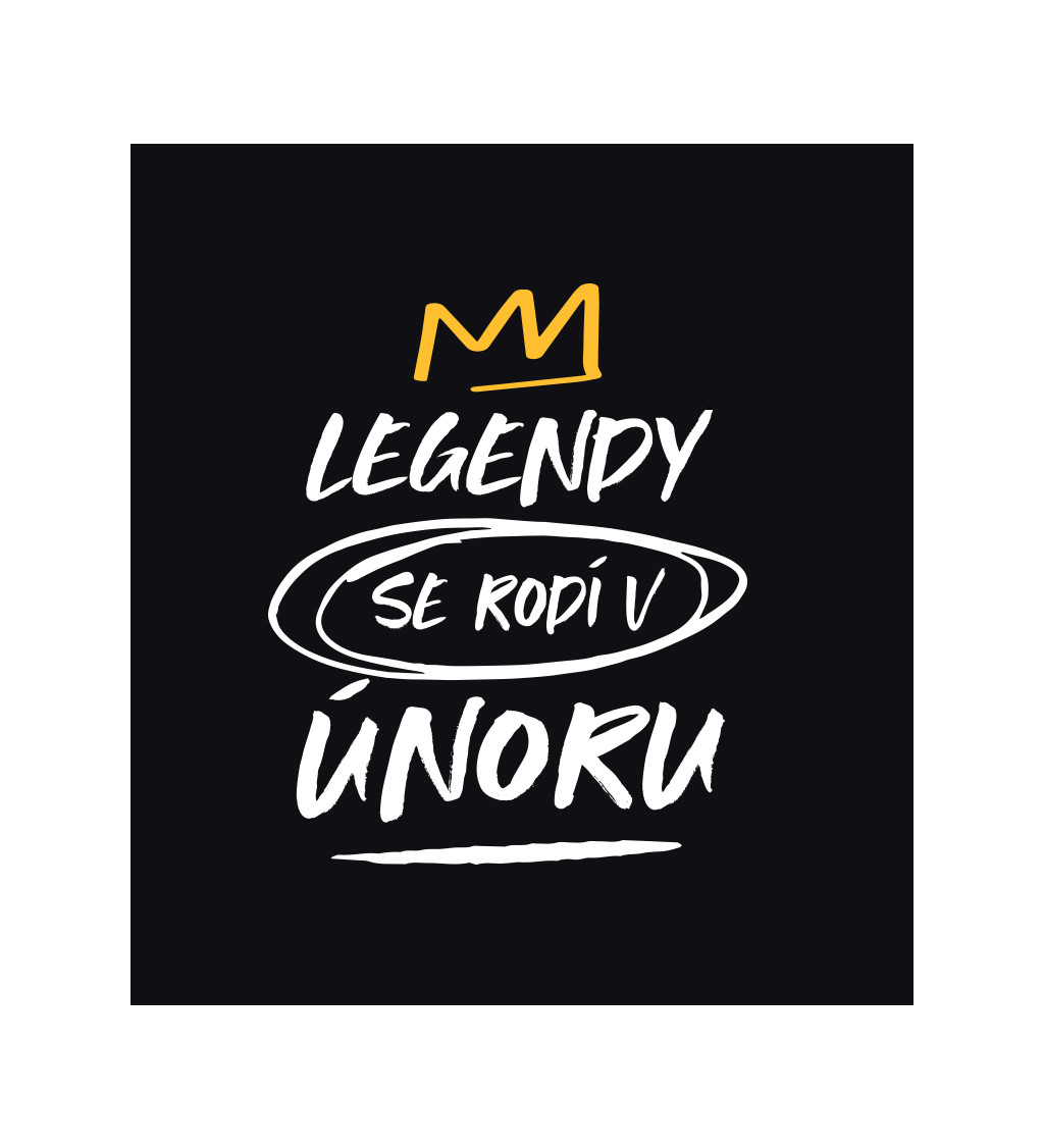 Pánské triko černé - Legendy se rodí v únoru