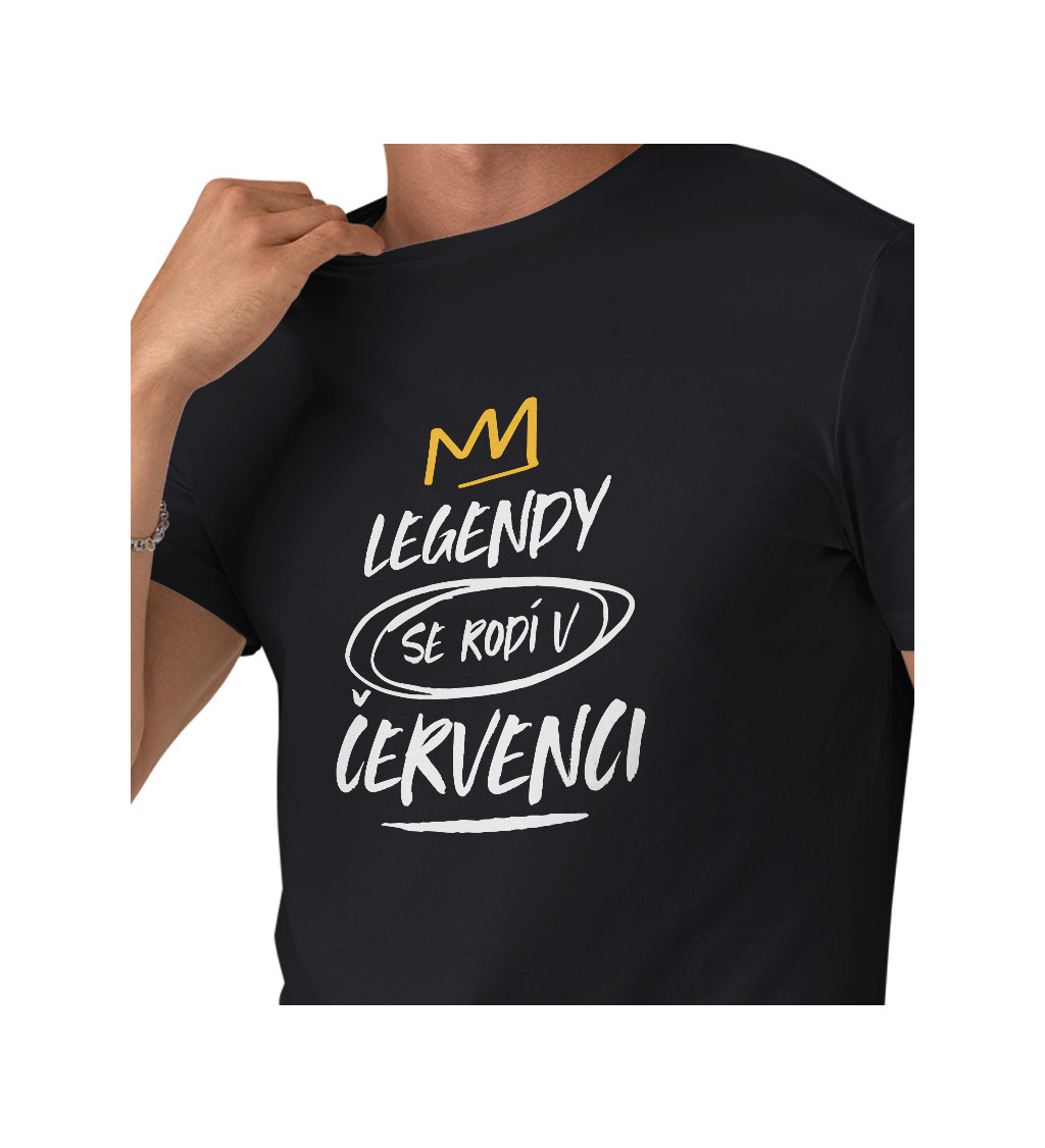 Pánské triko černé - Legendy se rodí v červenci