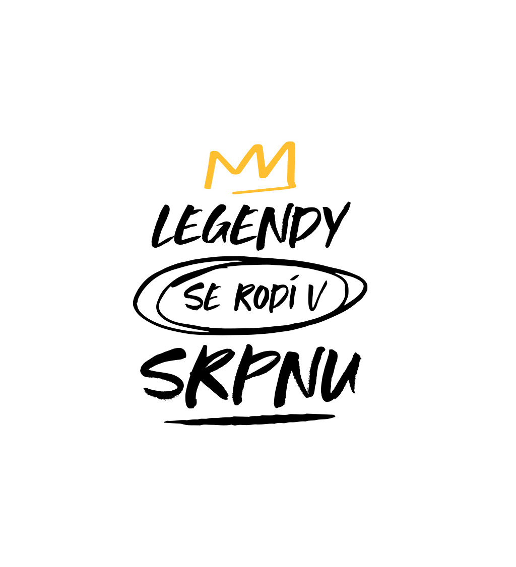 Pánské triko bílé - Legendy se rodí v srpnu