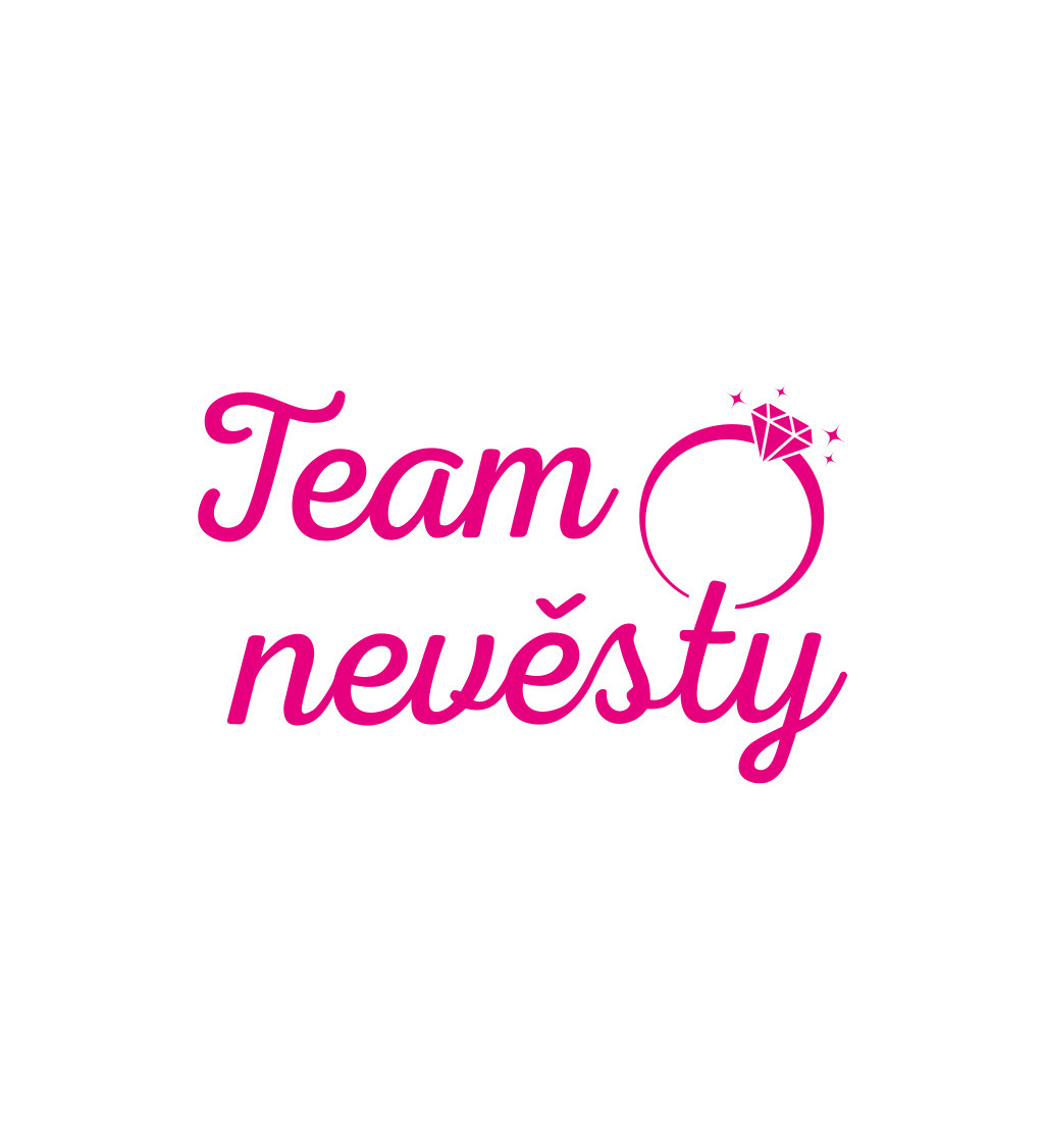 Dámské triko bílé - Team nevěsty prsten