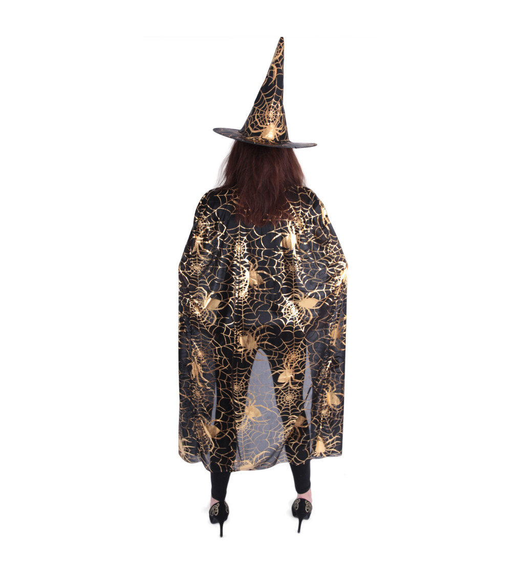 Plášť a klobouk se zlatými vzory - čarodějnice