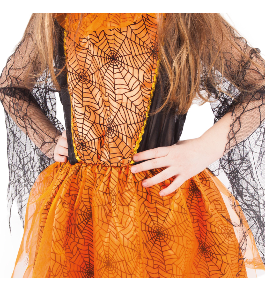 Oranžové šaty - dětská čarodějnice