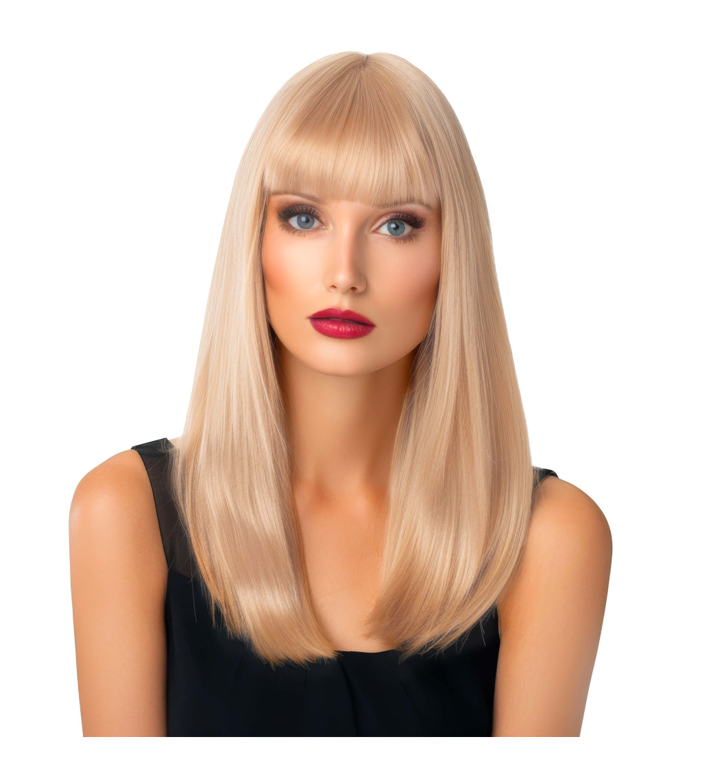 Dámská paruka rovná s ofinou blond