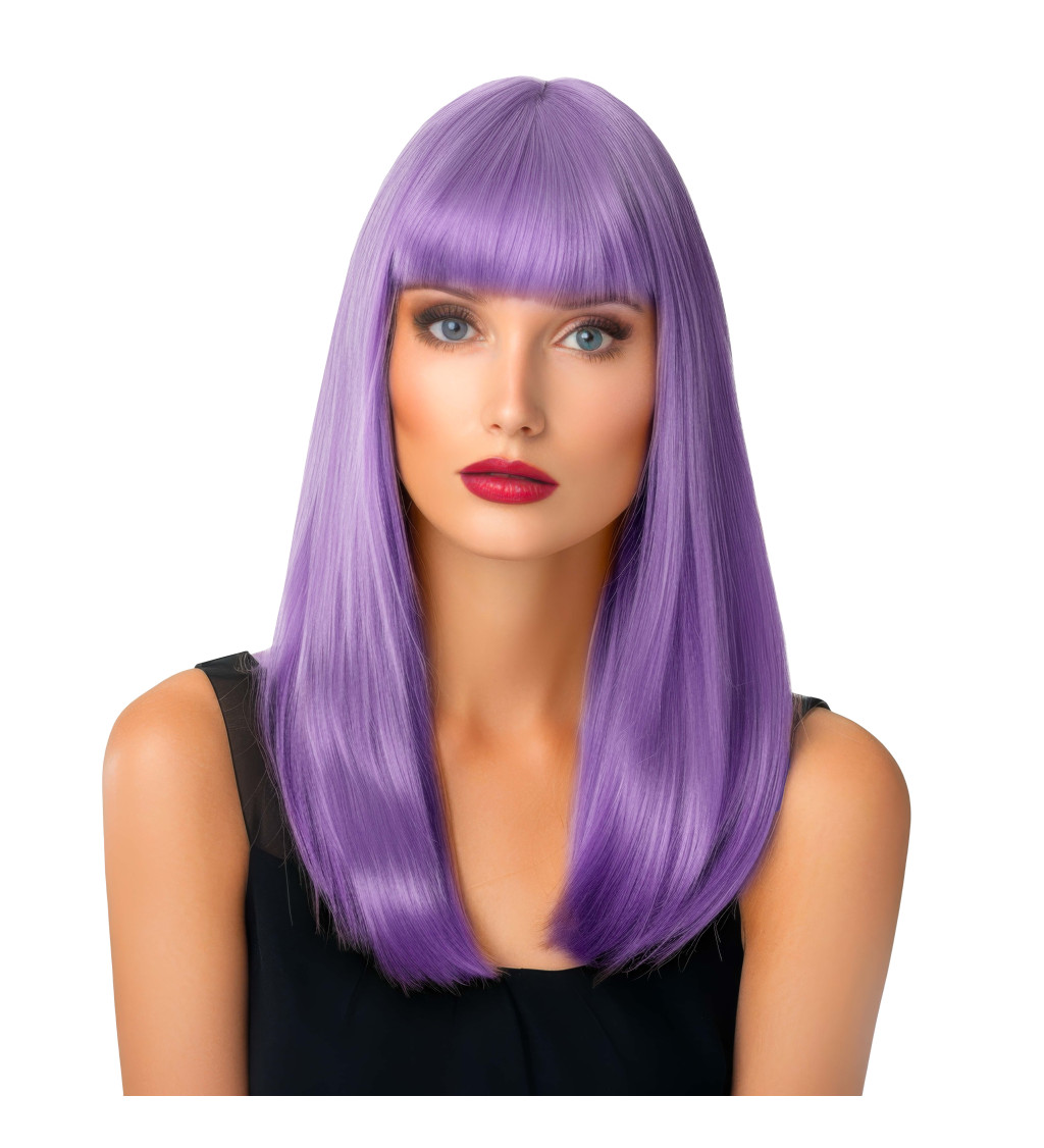 Paruka rovná s ofinou, fialová