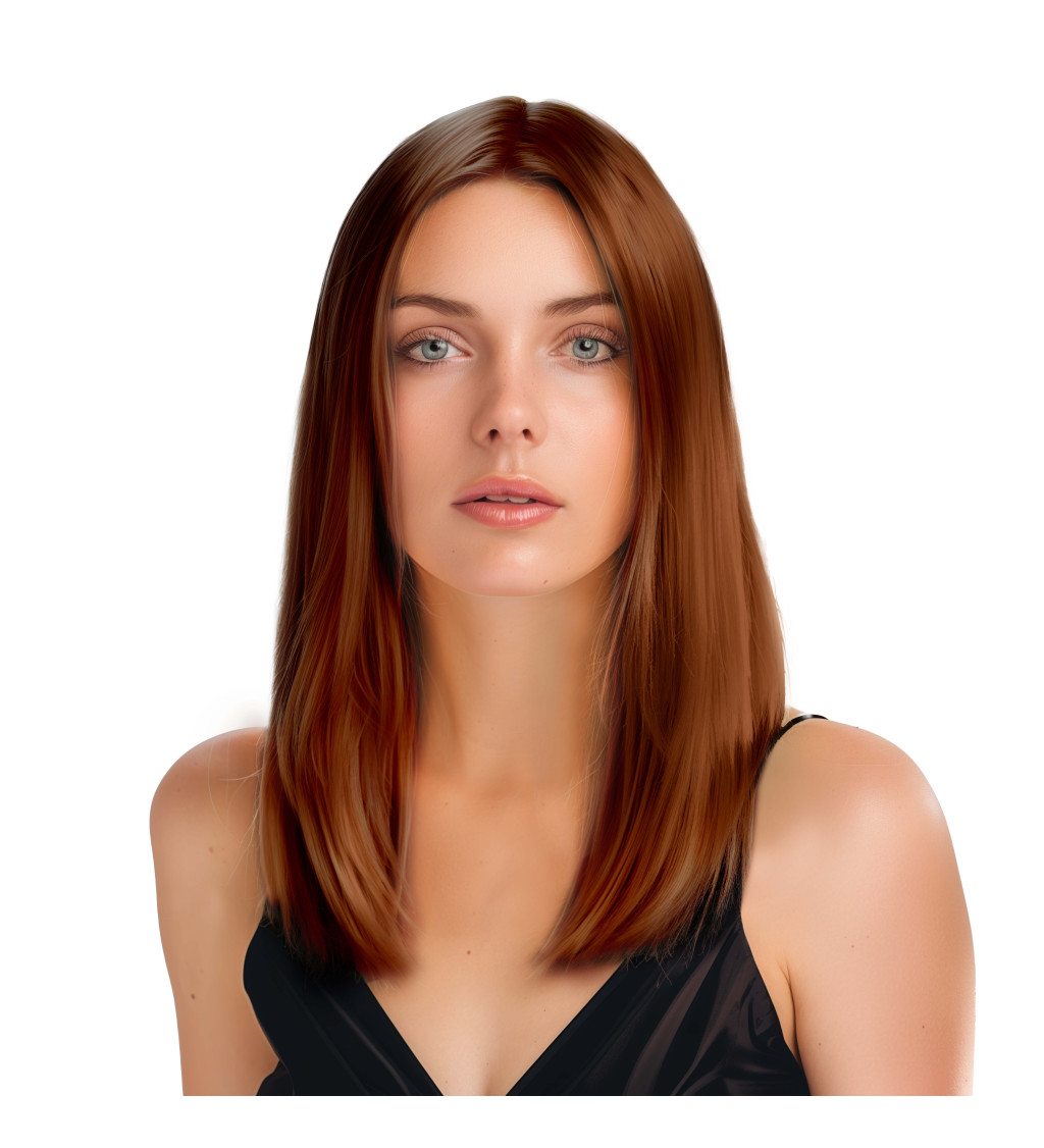 Paruka rovná bez ofiny, hnědá