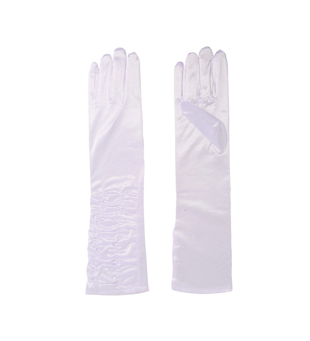 Bílé vrásčité rukavice